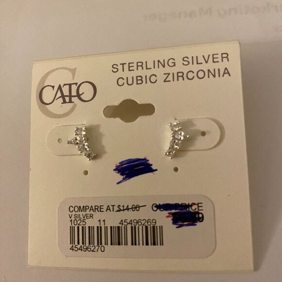 Cato Sterling Silver 925 Small Earrings - Picture 2 of 4